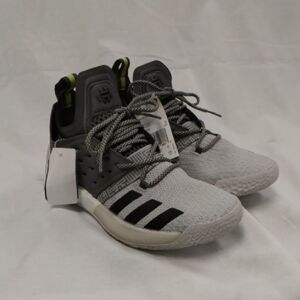 Adidas Kids Sneakers in Gray and Black with Green Accents